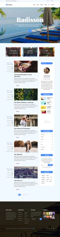 radisson mini website template desktop screenshot