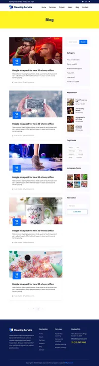 cleaningservice mini website template desktop screenshot