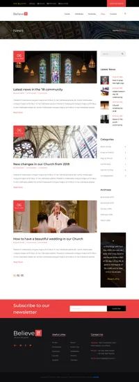 church mini website template desktop screenshot