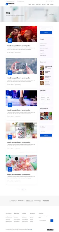 medcare mini website template desktop screenshot