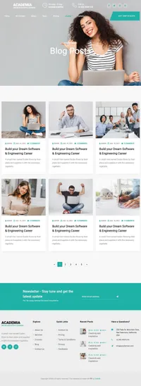 academia mini website template desktop screenshot