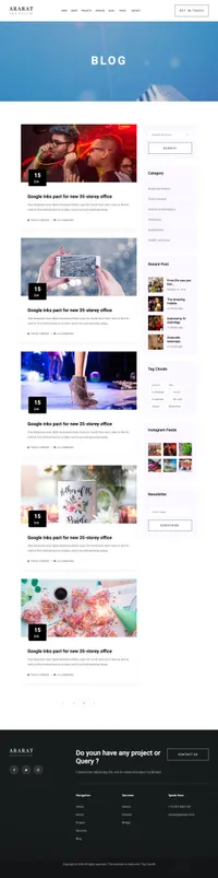 ararat mini website template desktop screenshot