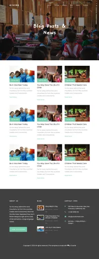 giving mini website template desktop screenshot