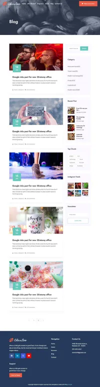 charitee mini website template desktop screenshot