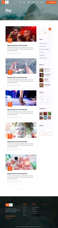 dronephotography mini website template desktop screenshot