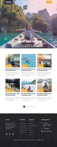 vacation mini website template desktop screenshot