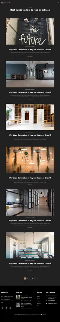 spacewood mini website template desktop screenshot