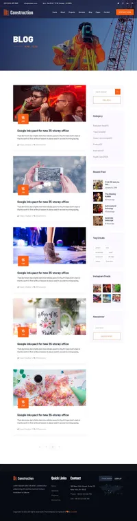 constructioncompany mini website template desktop screenshot