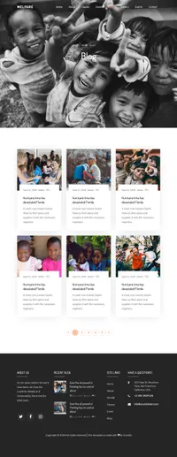 welfare mini website template desktop screenshot