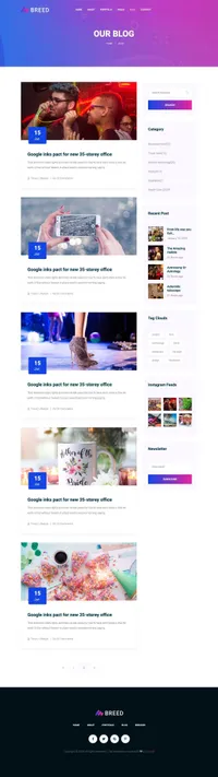 breed2 mini website template desktop screenshot