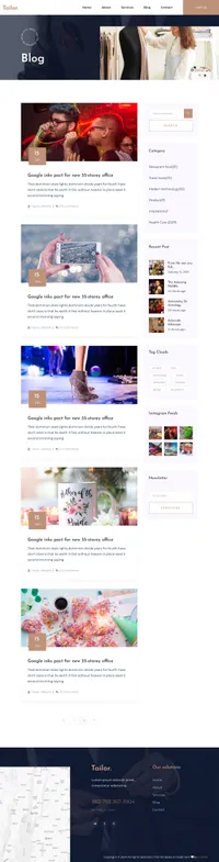 tailor mini website template desktop screenshot