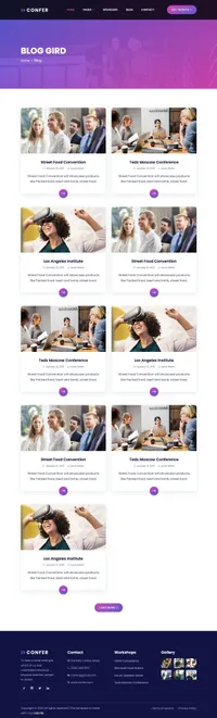 confer mini website template desktop screenshot