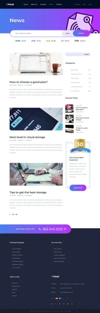 bhost mini website template desktop screenshot