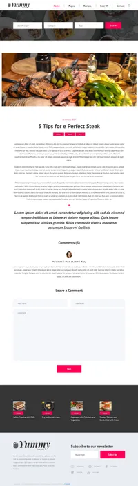 yummy-2 mini website template desktop screenshot