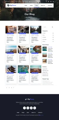 flyplane mini website template desktop screenshot