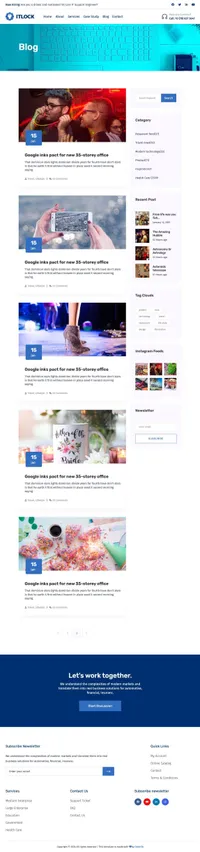 itlock mini website template desktop screenshot