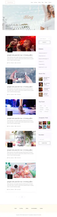 sunshine mini website template desktop screenshot