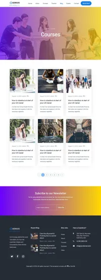 genius mini website template desktop screenshot