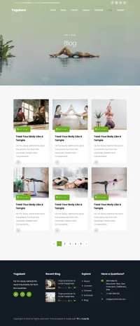 yogabest mini website template desktop screenshot