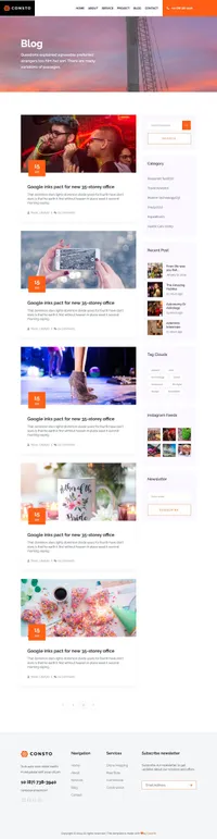 consto mini website template desktop screenshot