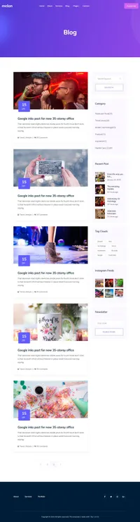 melan mini website template desktop screenshot