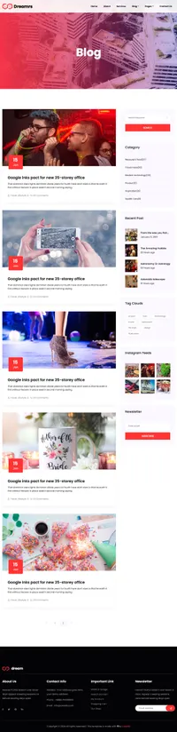 dreamrs mini website template desktop screenshot