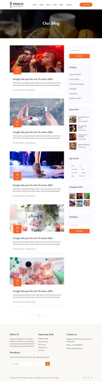 dingo mini website template desktop screenshot