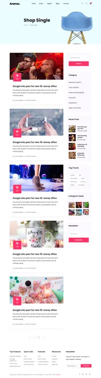 aranoz mini website template desktop screenshot