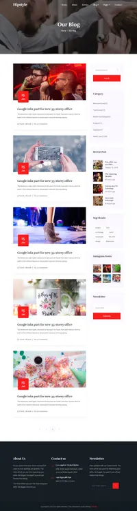 hipstyle mini website template desktop screenshot
