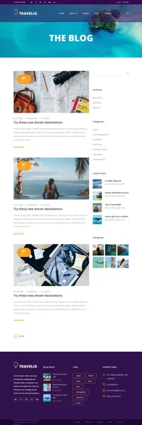 travelix mini website template desktop screenshot
