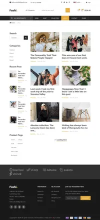 fashi mini website template desktop screenshot