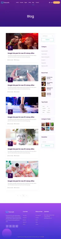 edumark mini website template desktop screenshot
