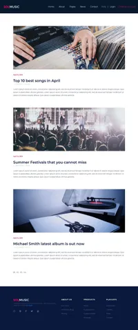 solmusic mini website template desktop screenshot