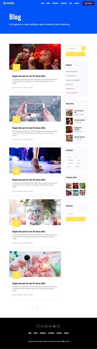 eventro mini website template desktop screenshot