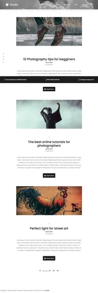 studio mini website template desktop screenshot