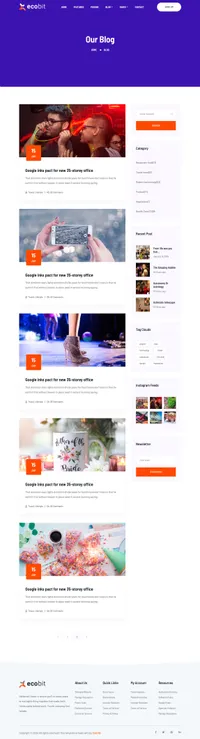 ecobit mini website template desktop screenshot