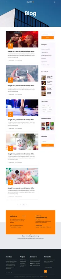 heaven mini website template desktop screenshot