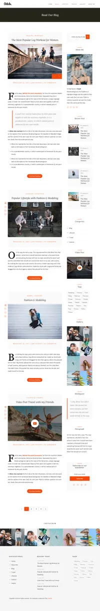 article mini website template desktop screenshot