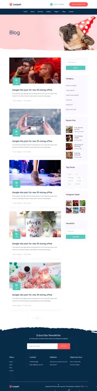 leopet mini website template desktop screenshot