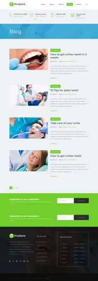 prodent mini website template desktop screenshot