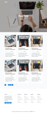 tutor mini website template desktop screenshot