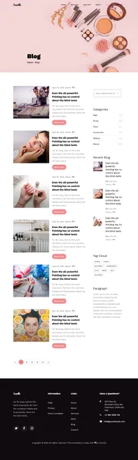 camille mini website template desktop screenshot