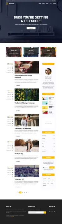 woodrox mini website template desktop screenshot