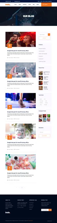 inds mini website template desktop screenshot