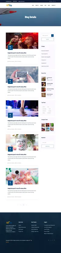 gotrip mini website template desktop screenshot