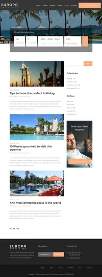 europa mini website template desktop screenshot
