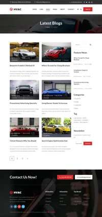 hvac mini website template desktop screenshot