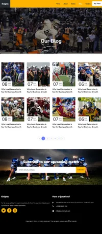 knights mini website template desktop screenshot