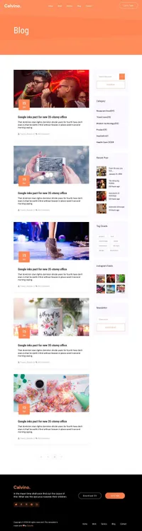 calvin mini website template desktop screenshot
