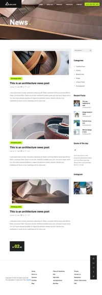 arcade mini website template desktop screenshot